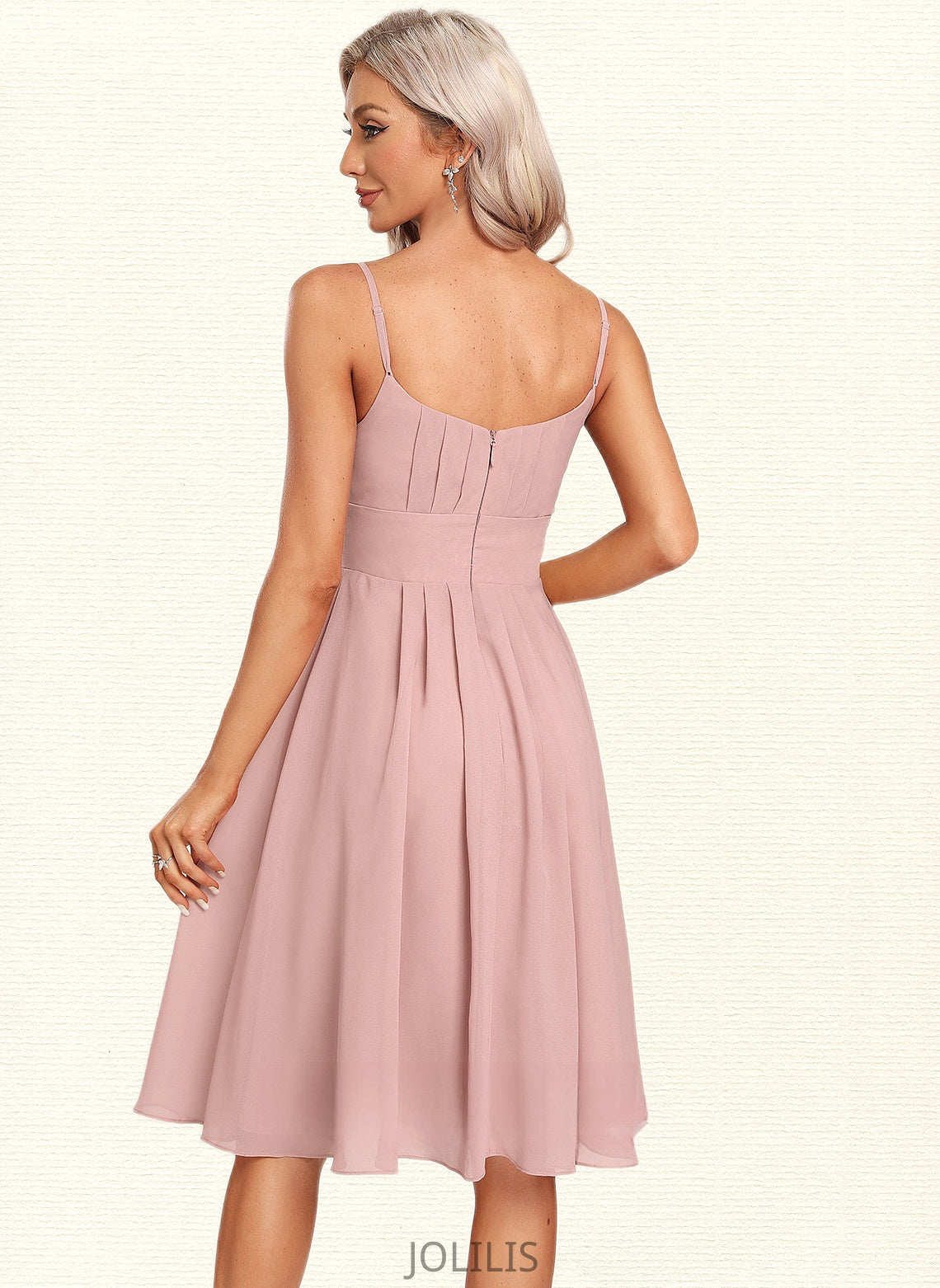 Briley A-line Scoop Knee-Length Chiffon Homecoming Dress HIP0025686