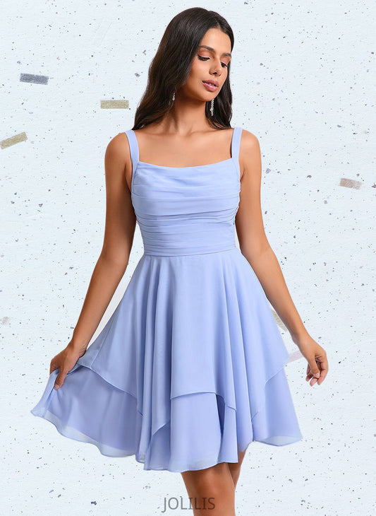 Cristina A-line Scoop Short Chiffon Homecoming Dress With Pleated HIP0025654