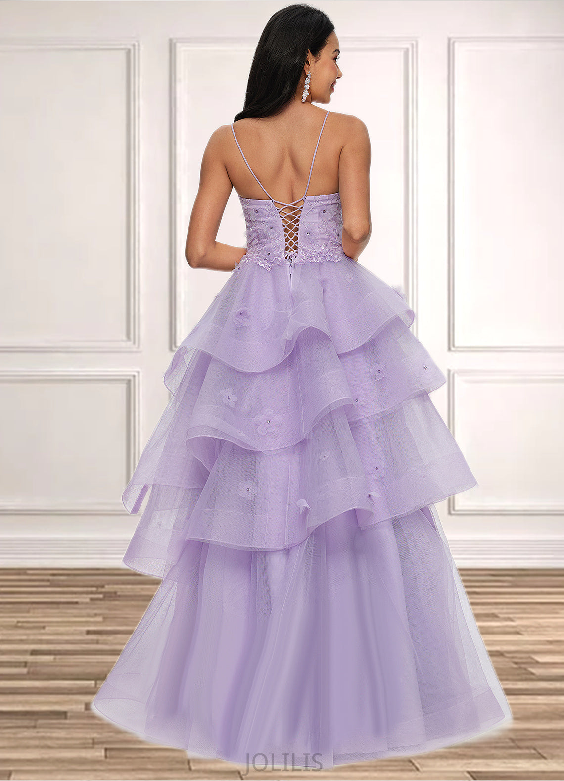 Cassandra Ball-Gown/Princess Sweetheart Floor-Length Tulle Prom Dresses With Beading Sequins HIP0022204