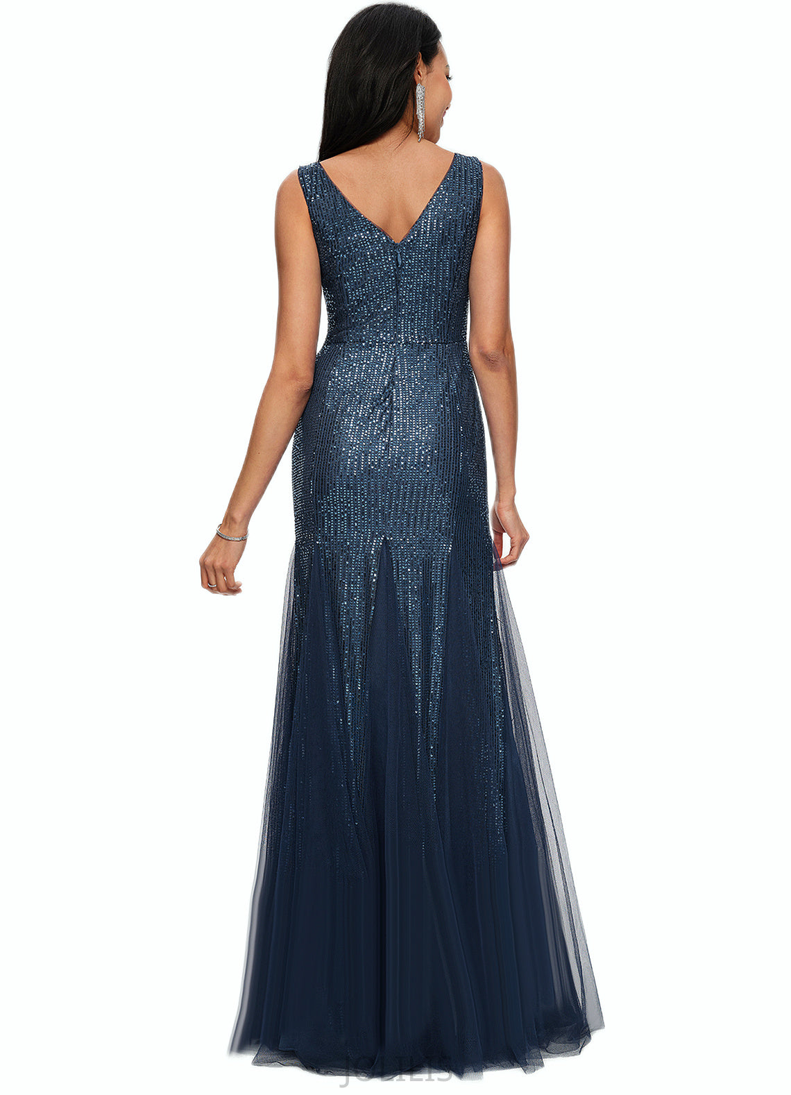 Lorena Sheath/Column V-Neck Floor-Length Sequin Prom Dresses HIP0022218