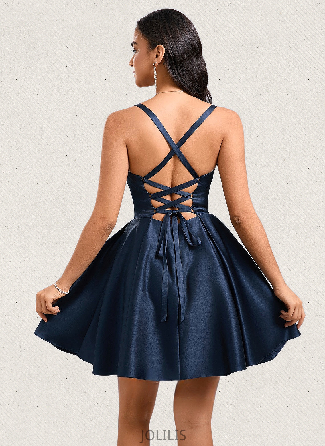 Noemi A-line Sweetheart Short Satin Homecoming Dress With Pleated HIP0025673