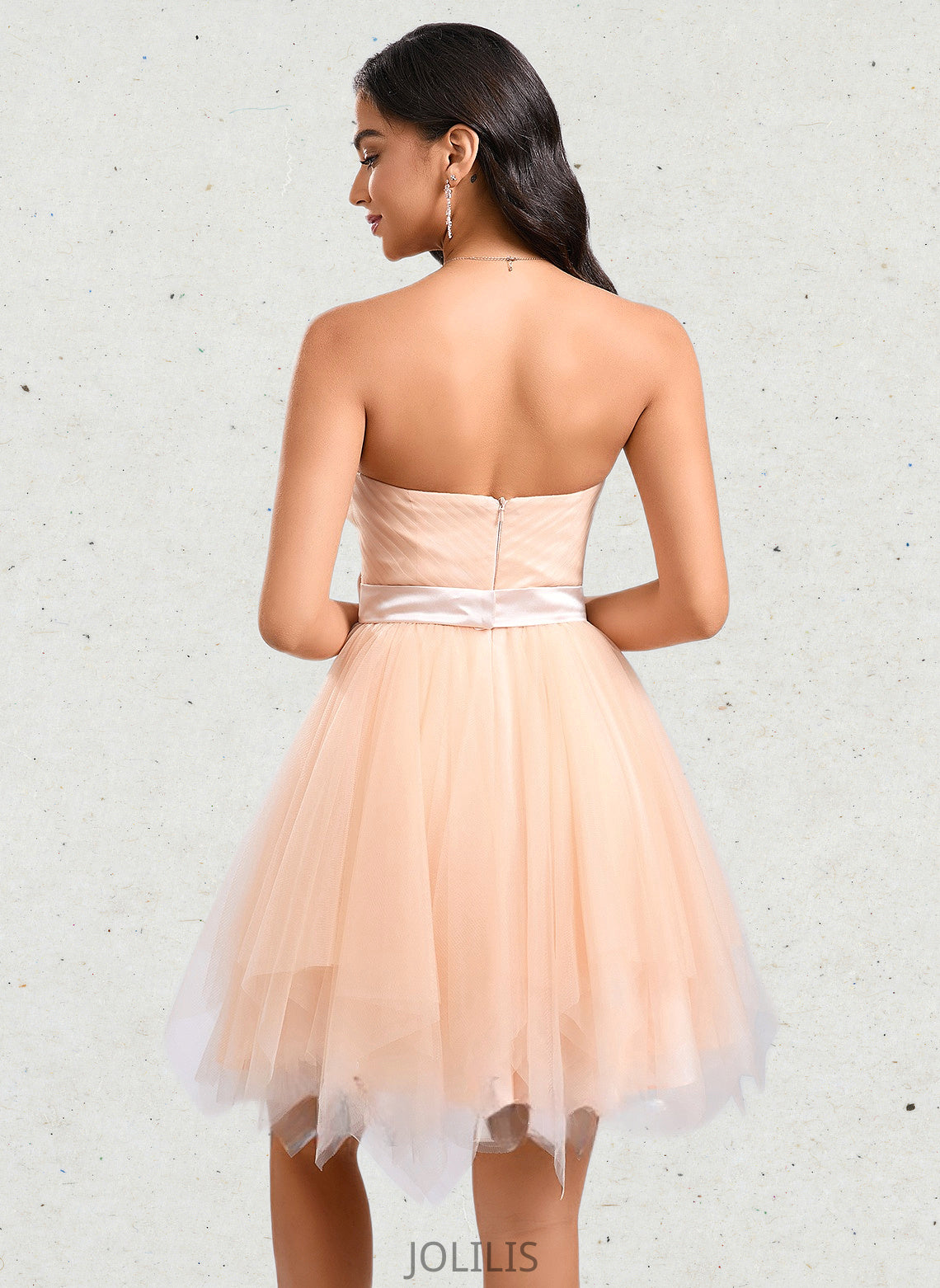 Jaylyn Ball-Gown/Princess Sweetheart Short Tulle Homecoming Dress With Bow HIP0025719