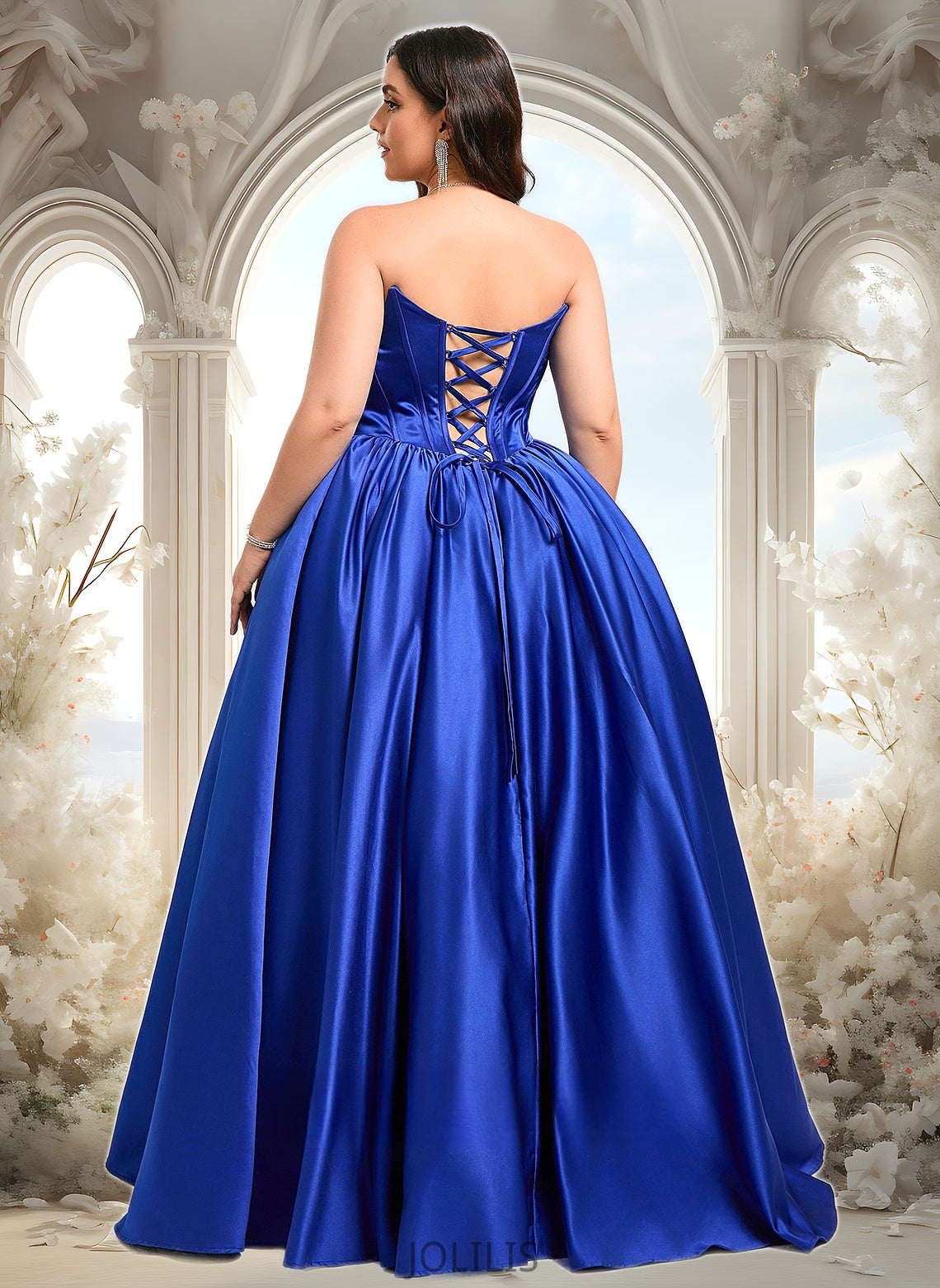 Cindy Ball-Gown/Princess Straight Floor-Length Satin Prom Dresses HIP0025831