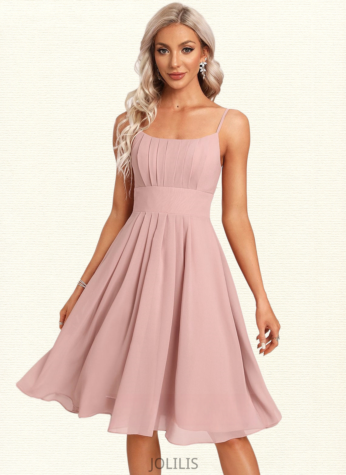 Briley A-line Scoop Knee-Length Chiffon Homecoming Dress HIP0025686