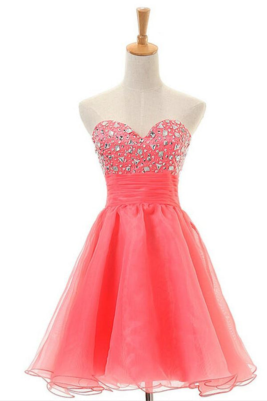 Sleeveless Sweetheart Red Prom Dress Homecoming Dress ED03