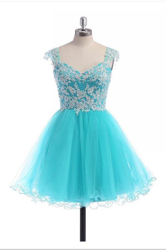 Lace V-neckline Prom Dress Homecoming Dresses With Straps ED04