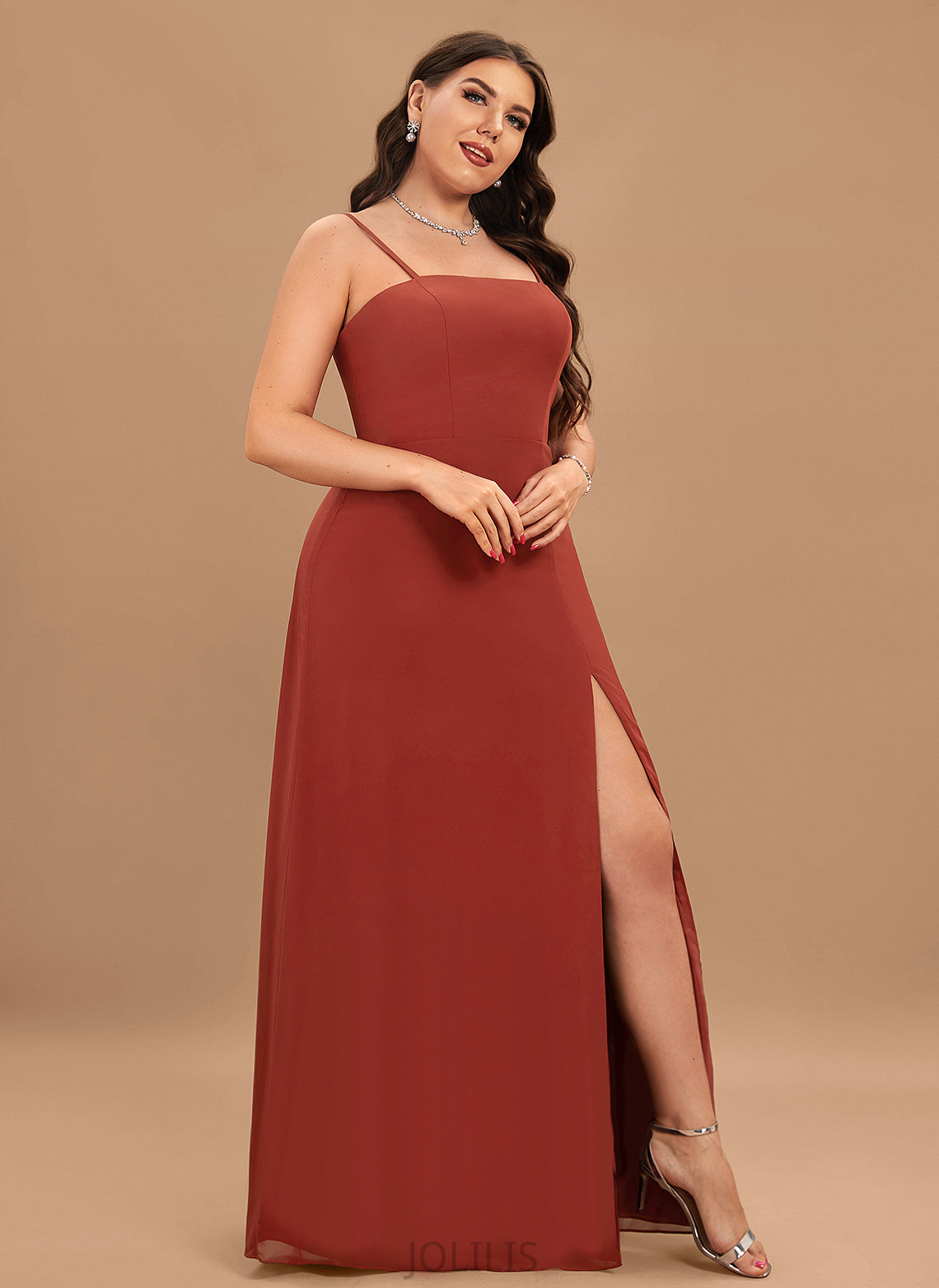 Chiffon Kiera Square Floor-Length Sheath/Column Prom Dresses