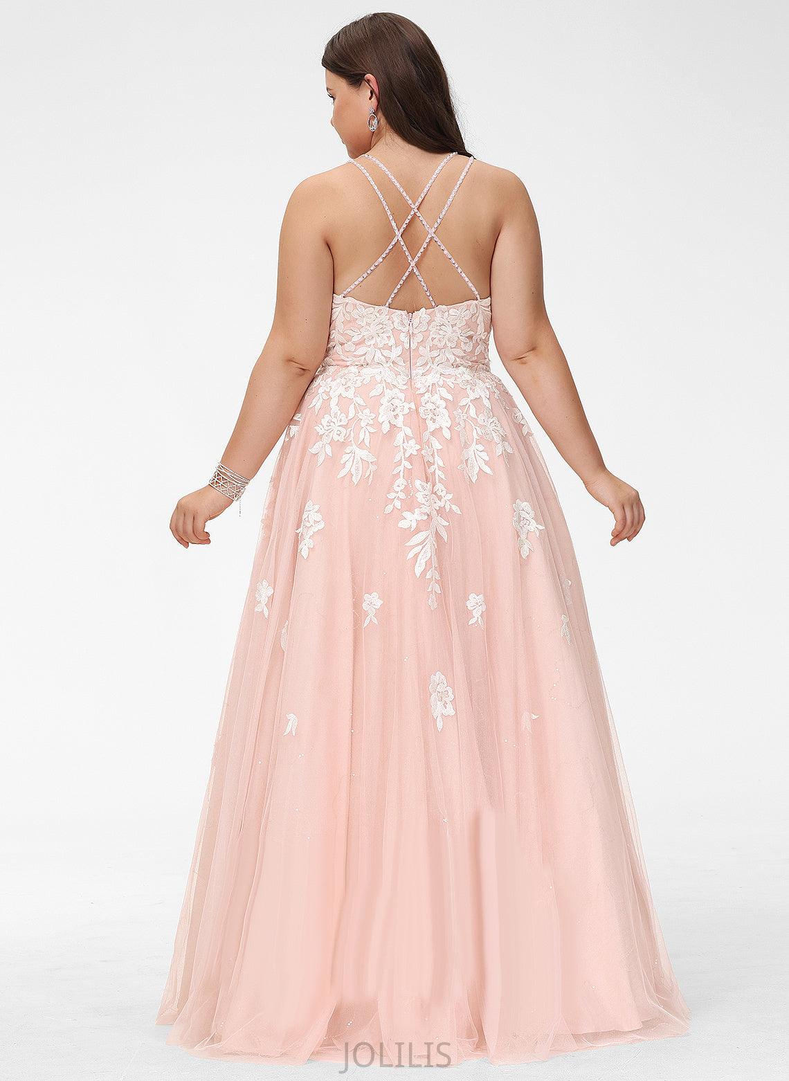 Ball-Gown/Princess Regan Sequins Floor-Length Square With Prom Dresses Tulle