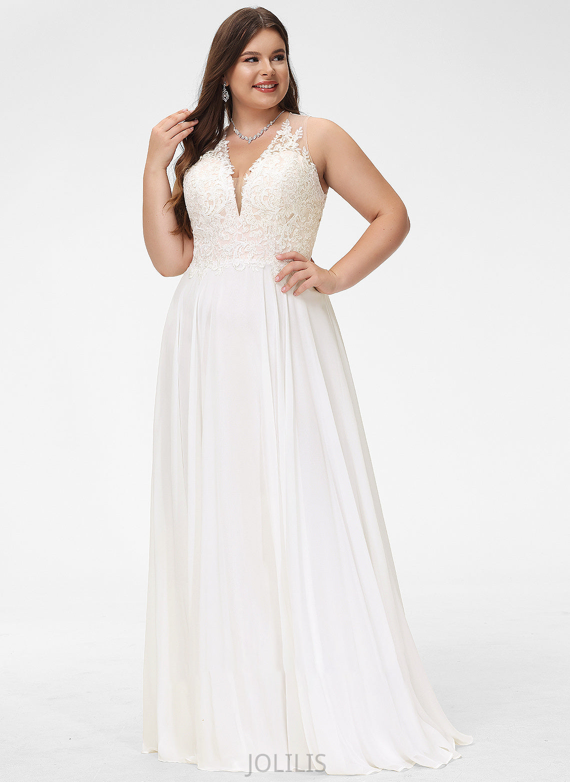 Chiffon Sweep V-neck Lace Train Dress Wedding With Wedding Dresses A-Line Lace Eva