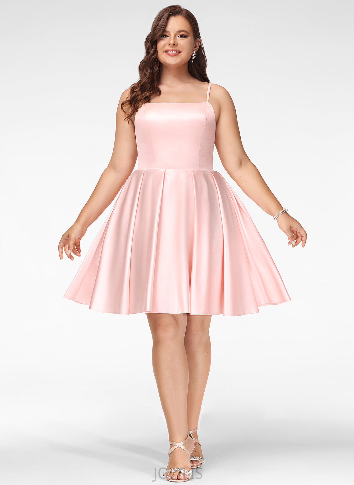 A-Line April Short/Mini Square Satin Prom Dresses