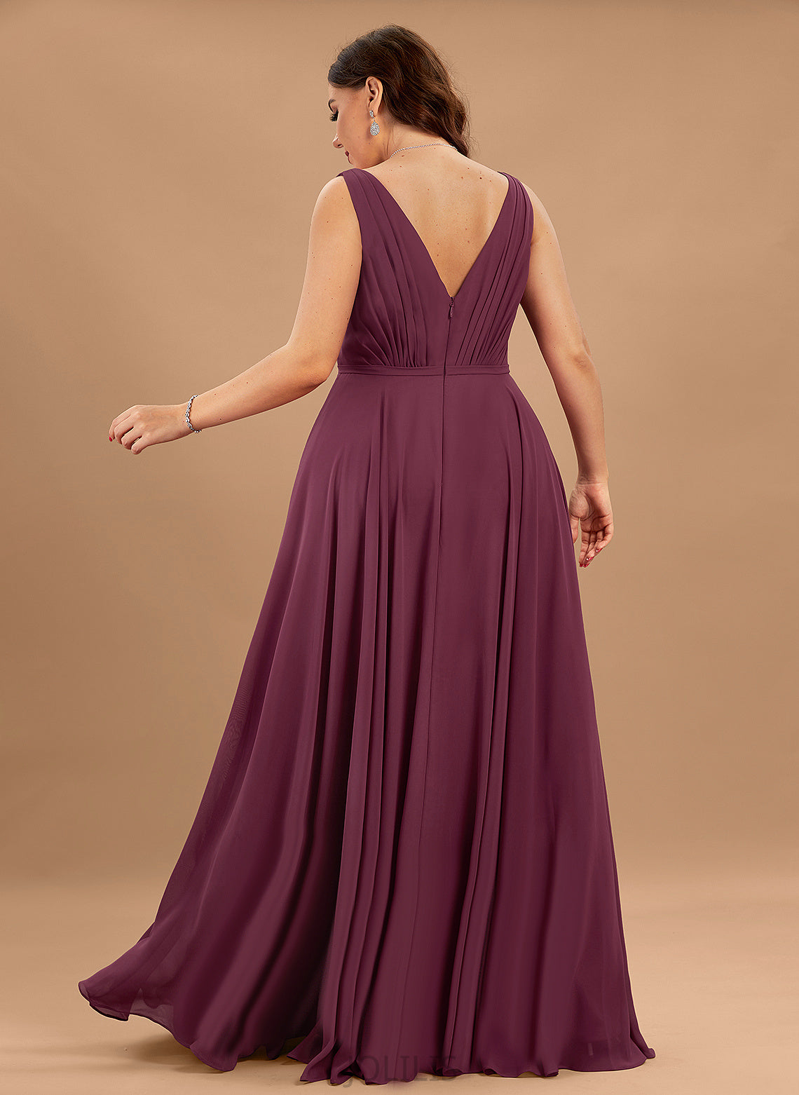 Prom Dresses Pleated Jemima Floor-Length With Chiffon A-Line V-neck