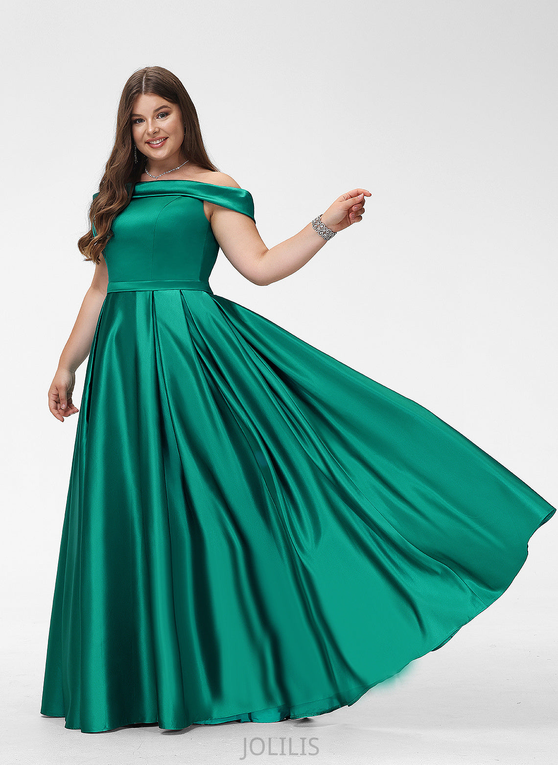 Autumn Prom Dresses Satin Off-the-Shoulder Floor-Length Ball-Gown/Princess