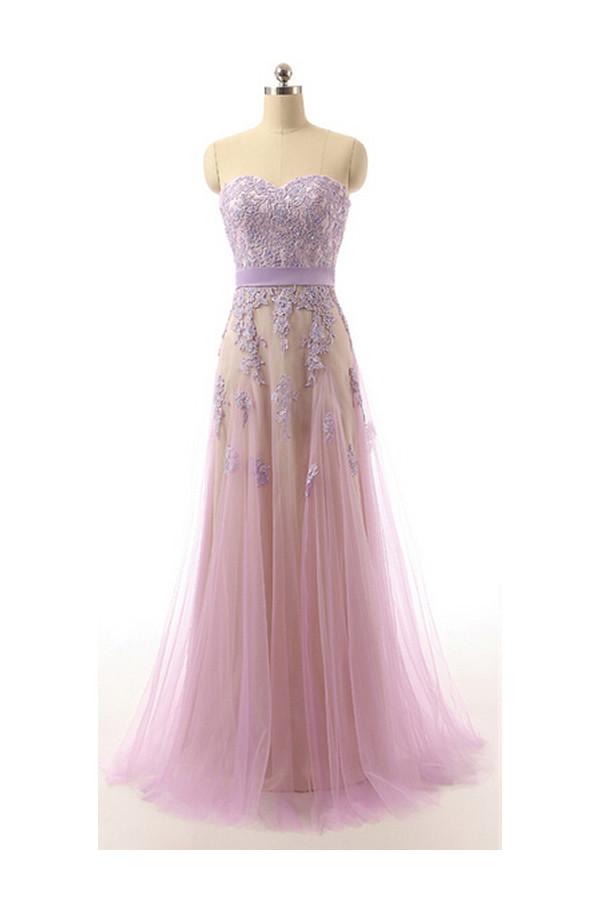 Real Nice Lace Long Sweetheart Beaded Prom Party Dresses ED0961