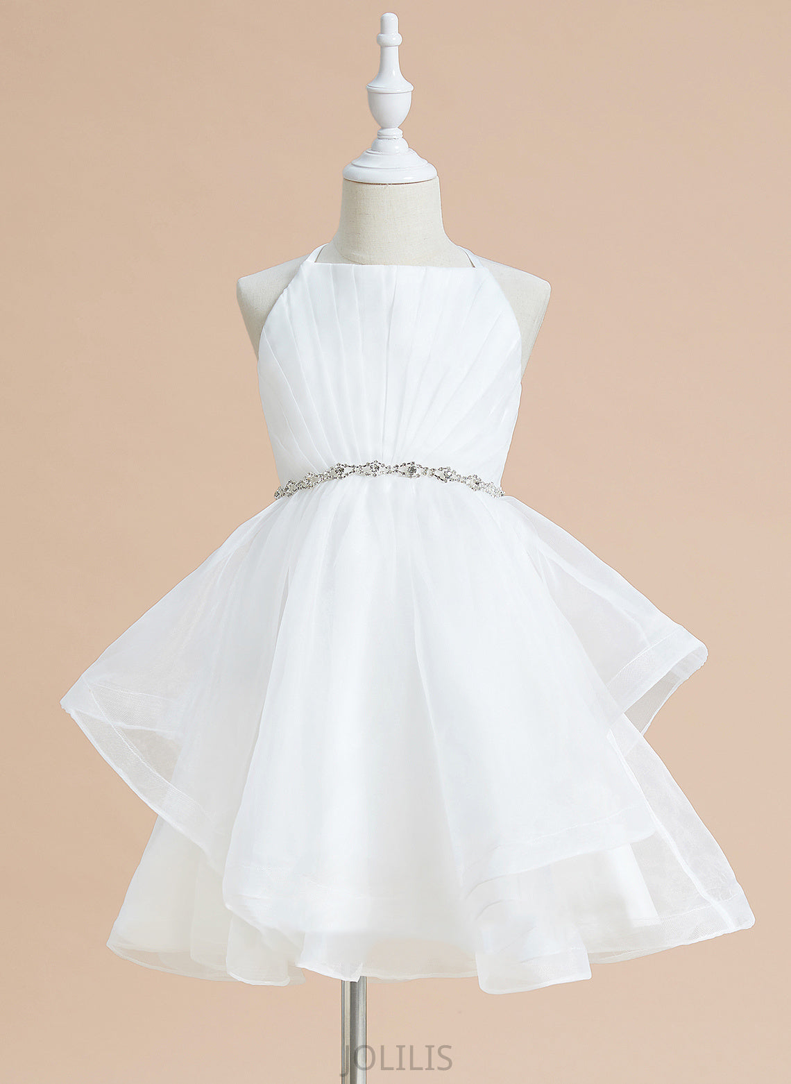 Square Alexia Neckline Sleeveless Flower With Dress - Girl Knee-length Beading A-Line Flower Girl Dresses Tulle