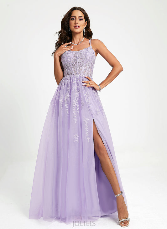 Prom Dresses Sweep Macie Lace Train Ball-Gown/Princess Scoop Sequins With Tulle