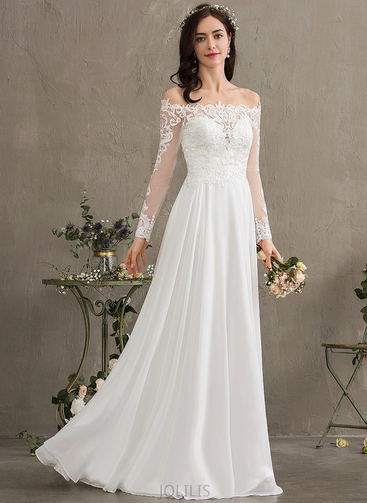 Lace Lace Wedding Off-the-Shoulder Chiffon With A-Line Floor-Length Dress Sibyl Wedding Dresses