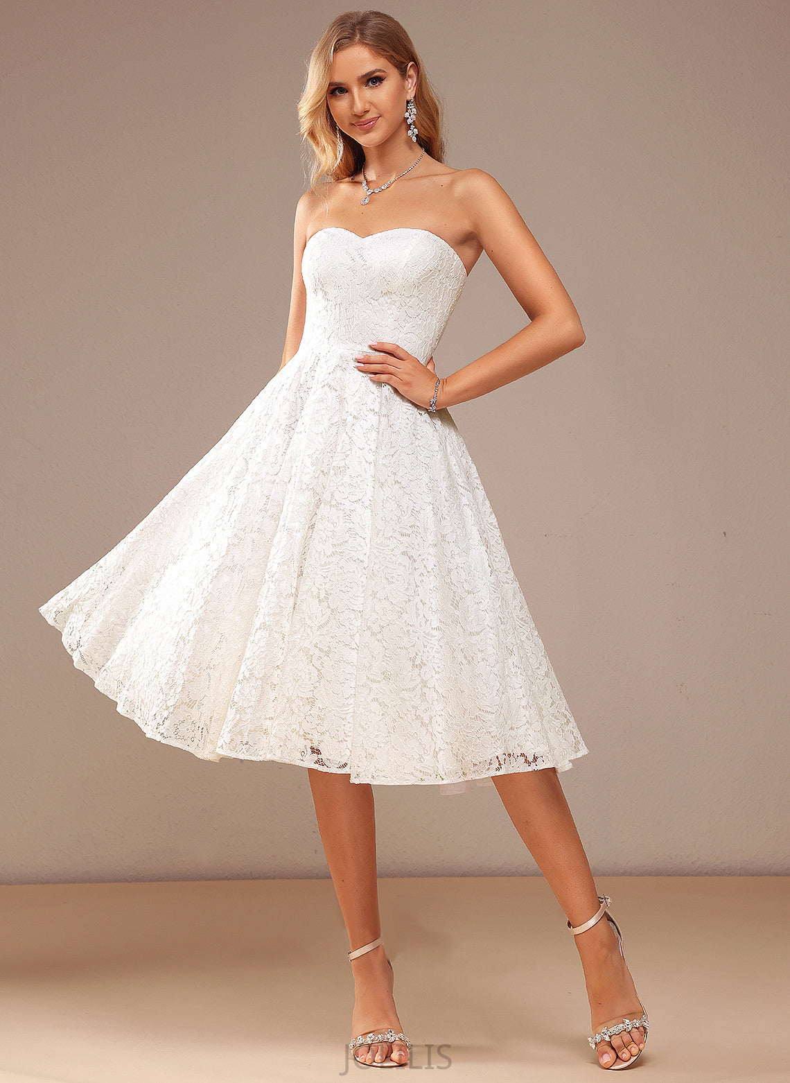 Wedding Dress Knee-Length Sweetheart Wedding Dresses Lace Perla A-Line