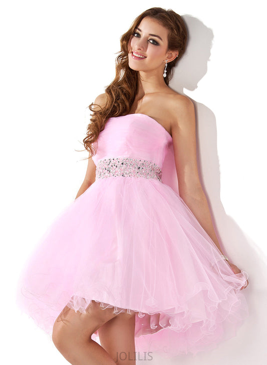 With Tulle Sweetheart Prom Dresses Short/Mini A-Line/Princess Beading Elliana Sequins