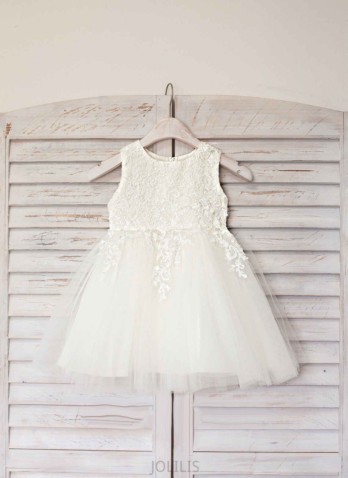 Flower Girl Dresses Kamari Neck Flower Knee-length Girl - With A-Line Dress Scoop Satin/Tulle Lace Sleeveless