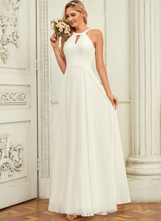 Wedding A-Line Chiffon Scoop Floor-Length Wedding Dresses Rosalind Dress