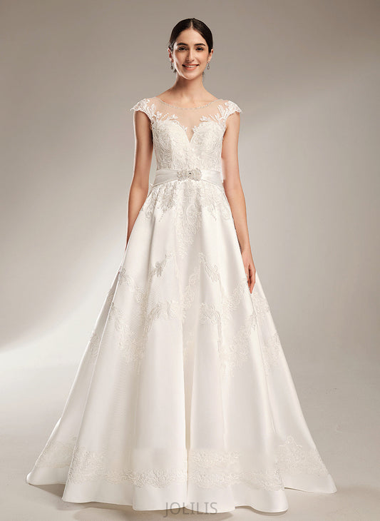 Dress Ana Neck Sequins Beading Ball-Gown/Princess Train Scoop Wedding Dresses Chapel Wedding With