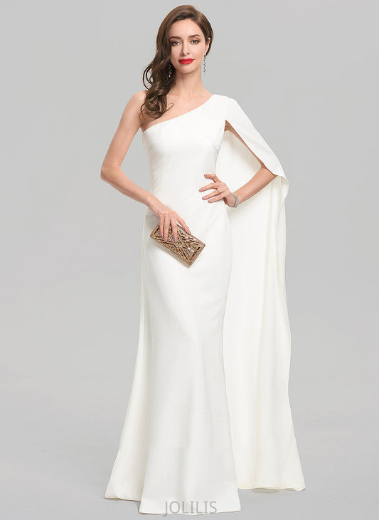 Crepe Aniya One-Shoulder Floor-Length Wedding Dresses Dress Wedding Sheath/Column Stretch