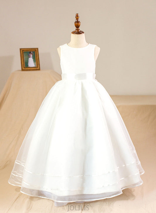 Flower NOT Vera included) Sleeveless Ball-Gown/Princess With (Petticoat Floor-length Dress Flower Girl Dresses Bow(s) - Neck Organza/Satin Scoop Girl