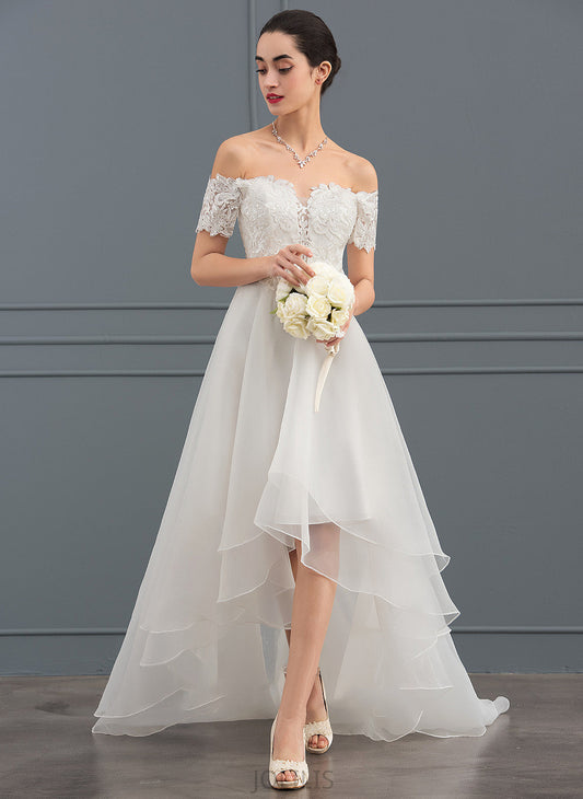 A-Line Sequins Organza With Mckayla Wedding Dresses Wedding Dress Asymmetrical