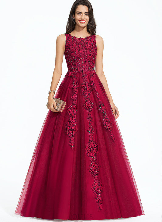 Train With Scoop Sweep Tulle Prom Dresses Neck Armani Ball-Gown/Princess Beading