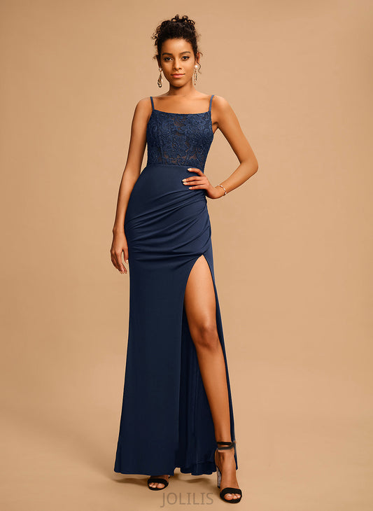 Beading Sheath/Column Lace Sequins Prom Dresses With Scoop Jersey Danika Floor-Length Neck