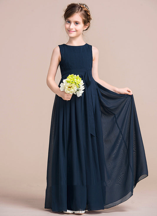 Empire Floor-length Chiffon Sleeveless Flower Scoop With Neck Dress Flower Girl Dresses Girl - Summer Bow(s)