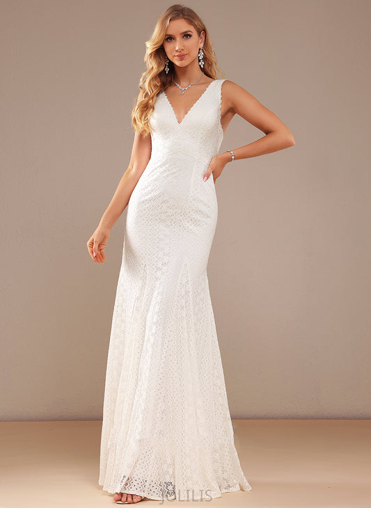 Wedding Dress Trumpet/Mermaid Lace Wedding Dresses Floor-Length Dominique V-neck