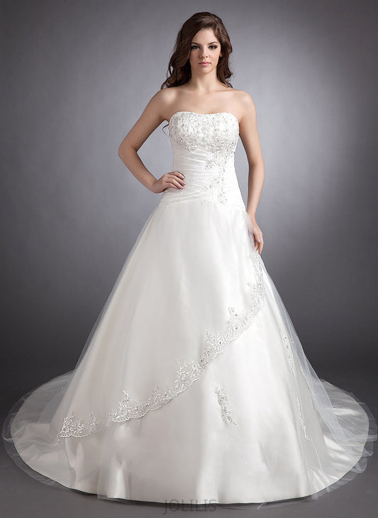 Chapel Ball-Gown/Princess Alexia Lace Wedding Wedding Dresses Dress Satin Train Sweetheart Beading With