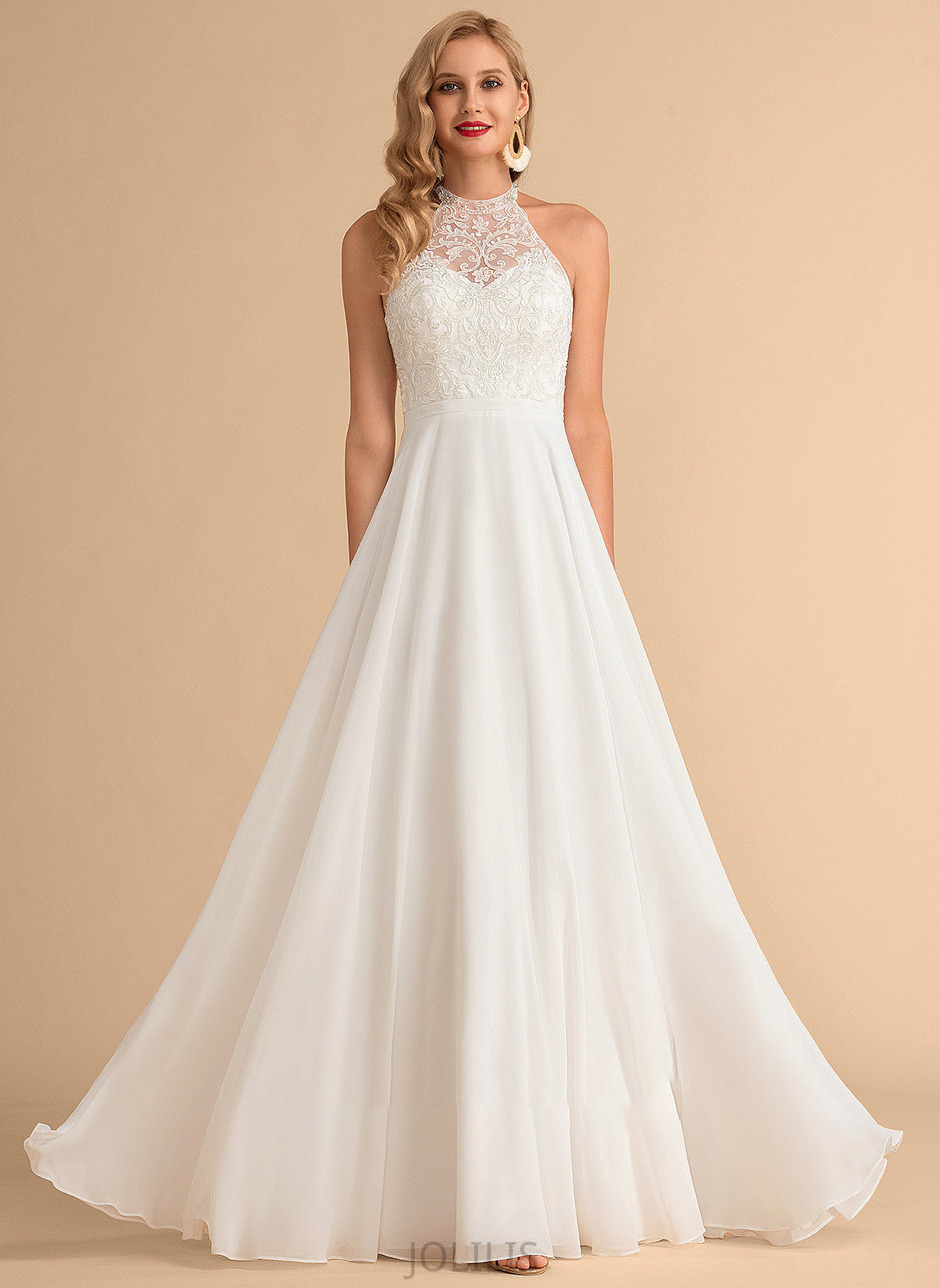 Dress Neck Vera Chiffon High Wedding Dresses Floor-Length A-Line Wedding