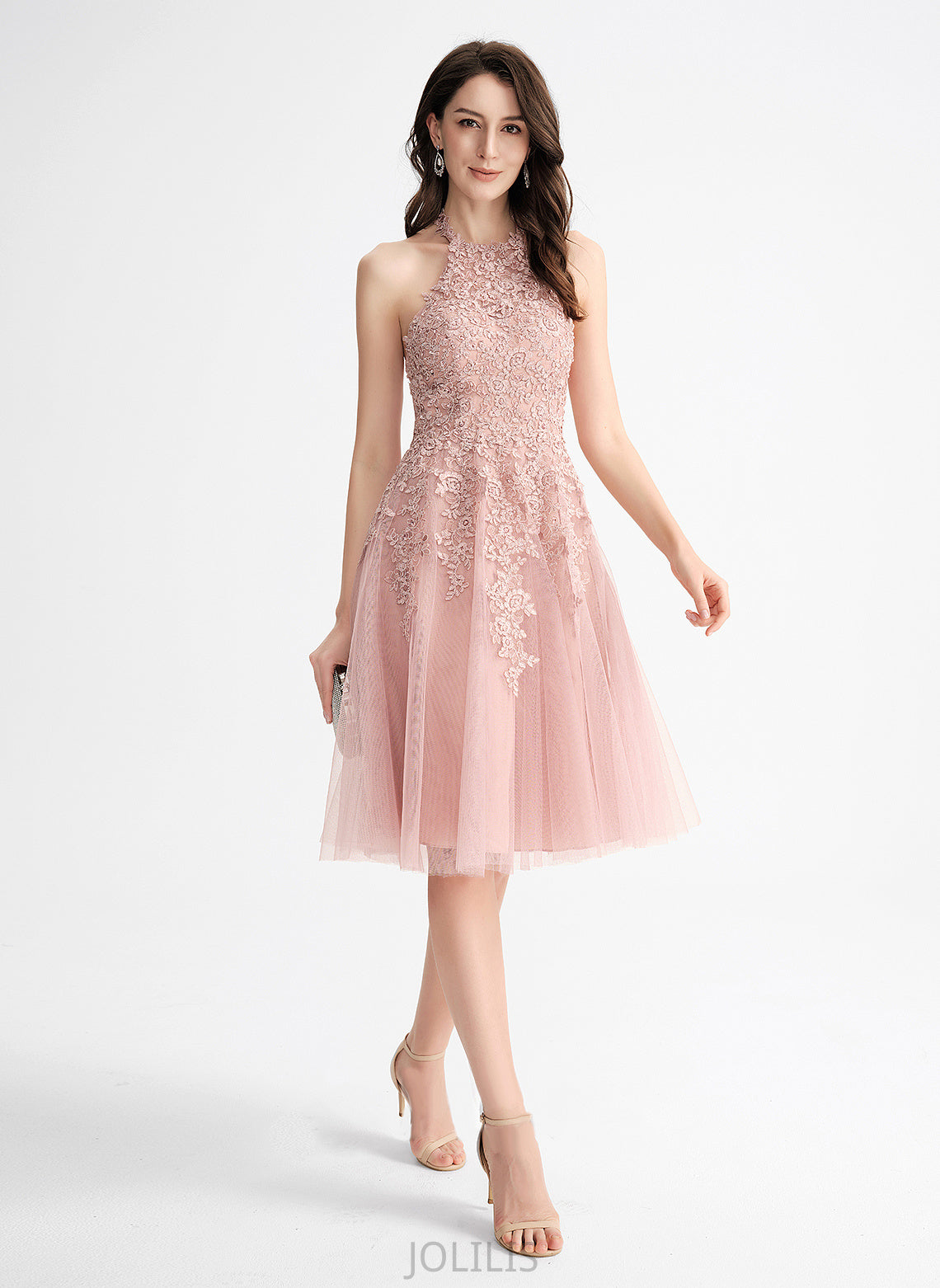 Homecoming Dresses Homecoming With Knee-Length Dress Neck Tulle Scoop A-Line Patience Lace