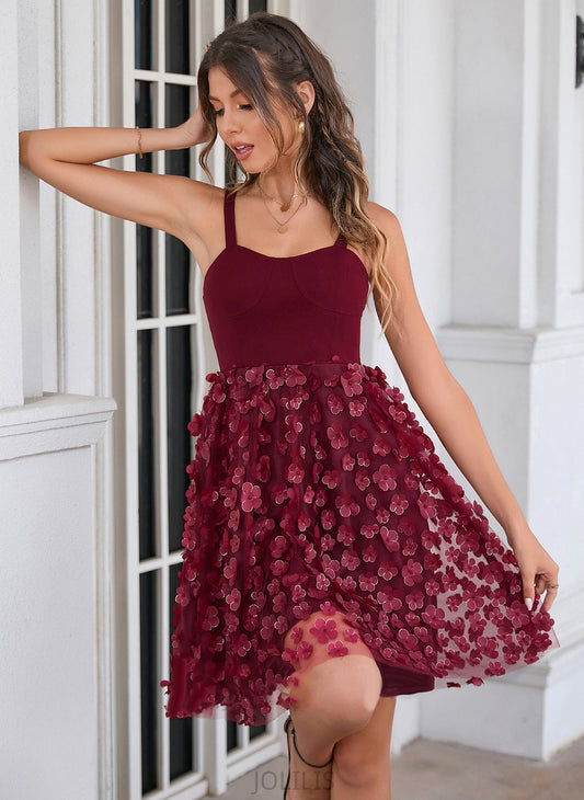 A-Line Homecoming Square Dahlia Homecoming Dresses Short/Mini Dress Neckline