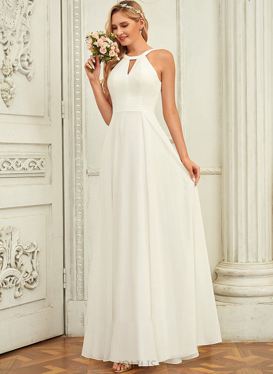 Neck Mckenna Wedding Dresses Scoop Floor-Length Chiffon Dress A-Line Wedding