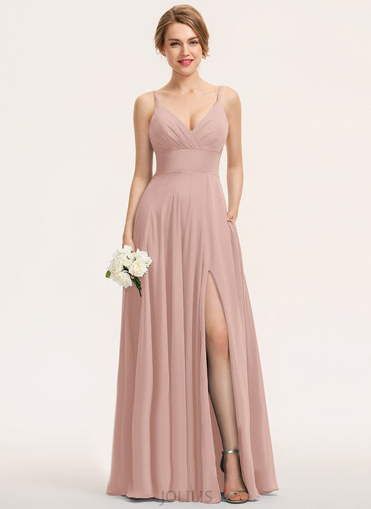 Prom Dresses A-Line Chiffon With Floor-Length Payten V-neck Pleated