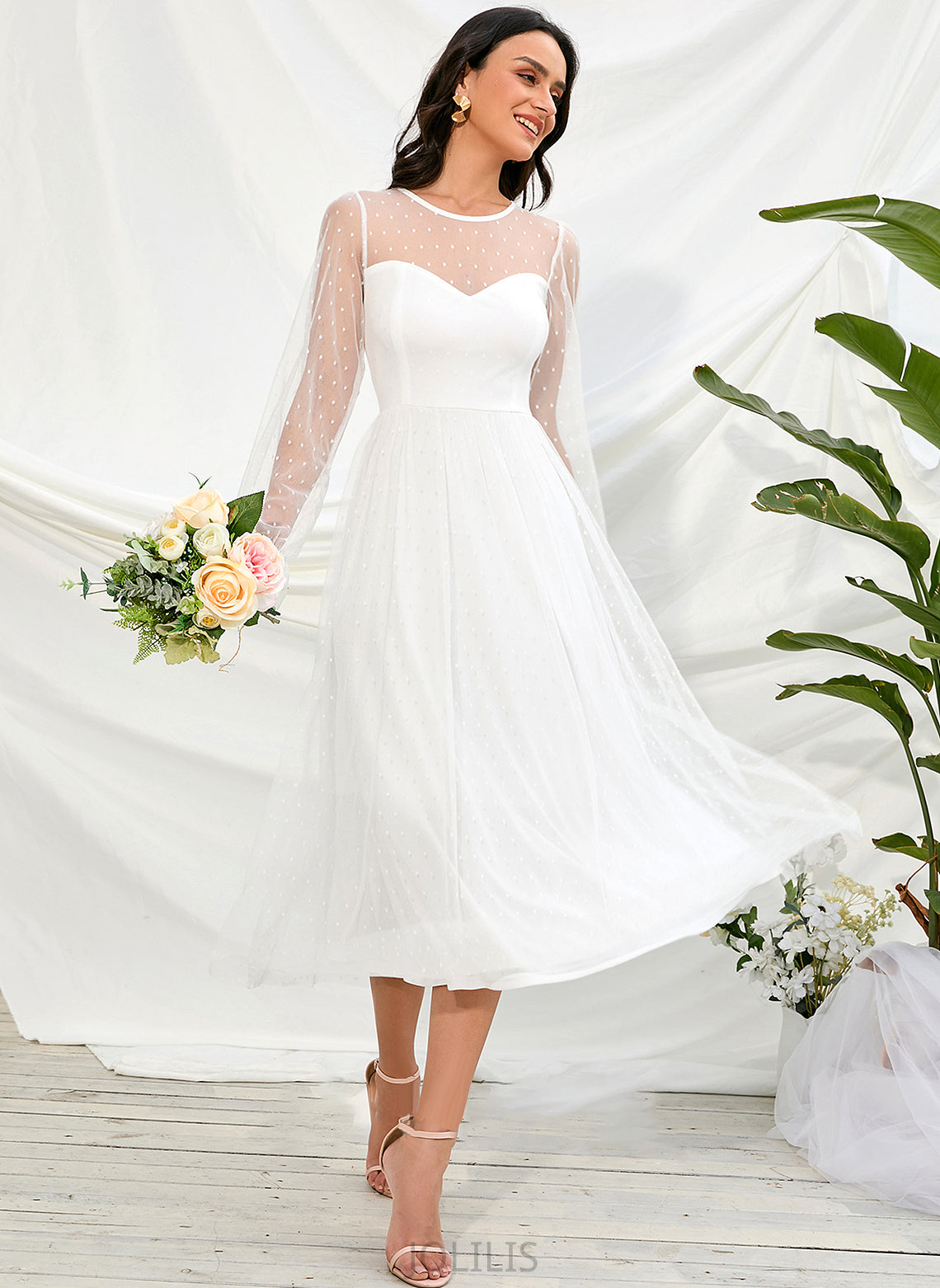 Tea-Length A-Line Kamari Wedding Dresses Dress Wedding