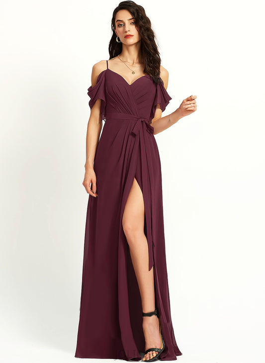 Prom Dresses Chiffon V-neck Angelina Ruffle With Floor-Length A-Line