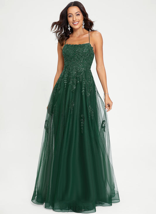 Peggie Floor-Length Prom Dresses A-Line Square Tulle