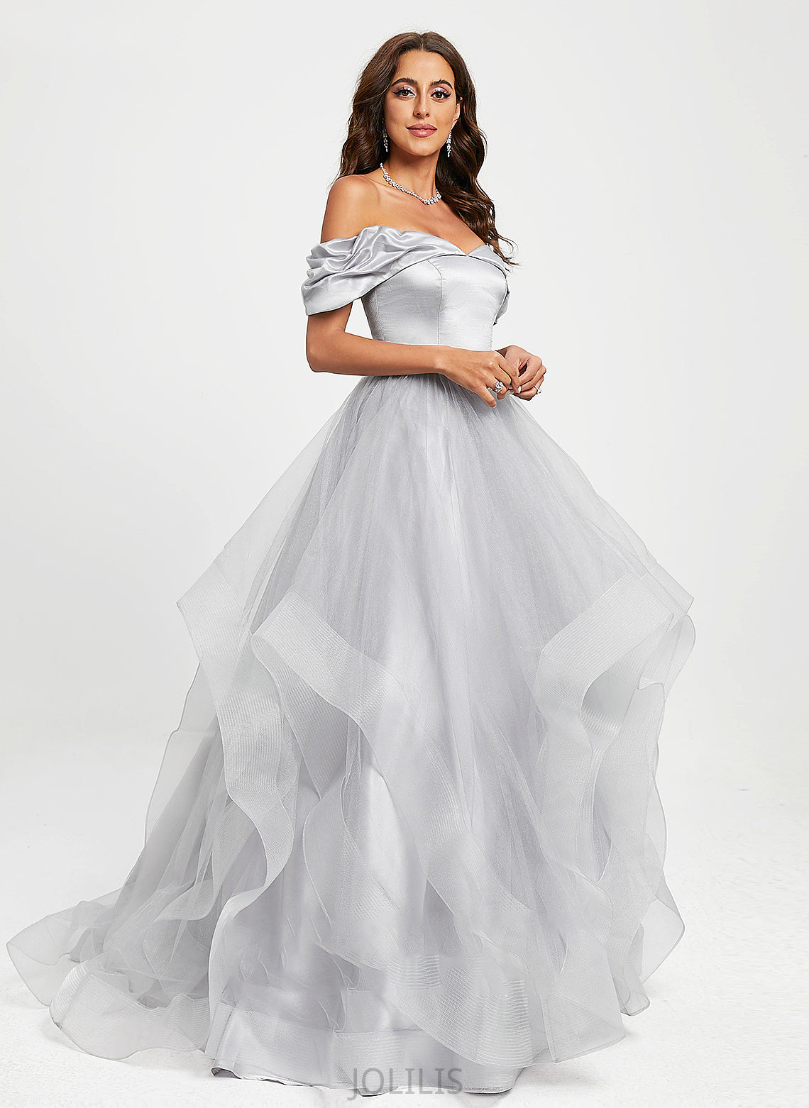 Prom Dresses Sweep Destiny Ball-Gown/Princess Tulle Off-the-Shoulder Train