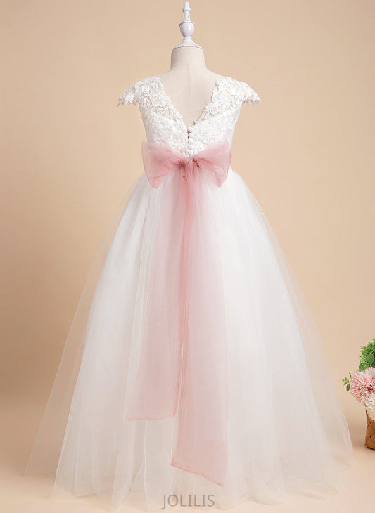 Libby Sleeveless With Girl Scoop Neck Flower Dress Flower Girl Dresses - Floor-length Lace Lace/Sash Ball-Gown/Princess