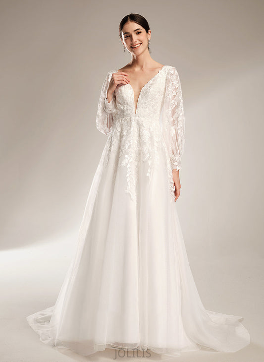 Dress Train Precious V-neck With Ball-Gown/Princess Wedding Dresses Sequins Chapel Wedding