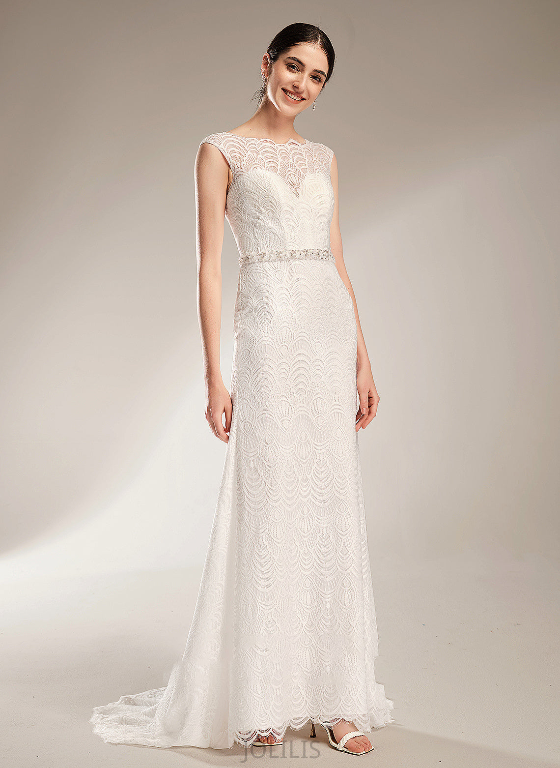 Court Dress Sheath/Column Scoop Train Beading With Wedding Wedding Dresses Germaine Neck Sequins