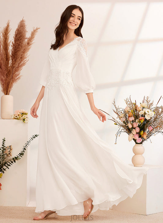 Lace V-neck Floor-Length Lorna Wedding With Wedding Dresses Dress A-Line