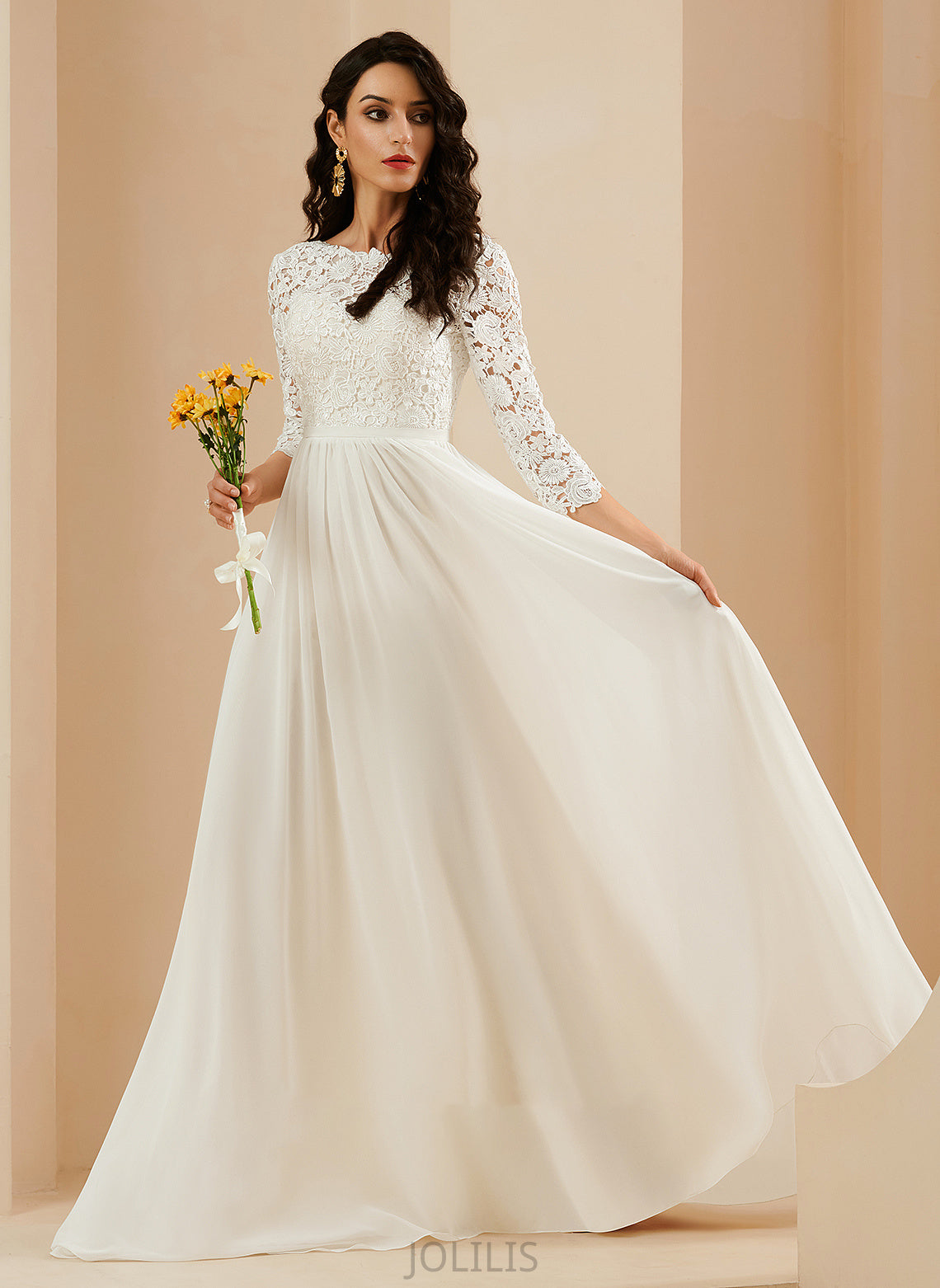 Wedding Wedding Dresses A-Line Train Sweep With Lace Arianna Dress