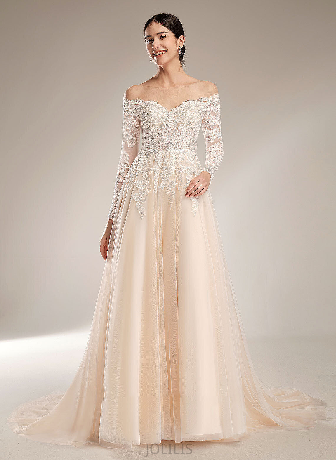 Illusion Ball-Gown/Princess Wedding Train Dana Wedding Dresses With Sequins Dress Chapel