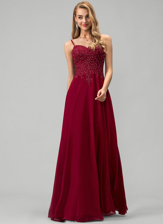 Sequins With Sweetheart Beading Marina Chiffon Prom Dresses A-Line Floor-Length