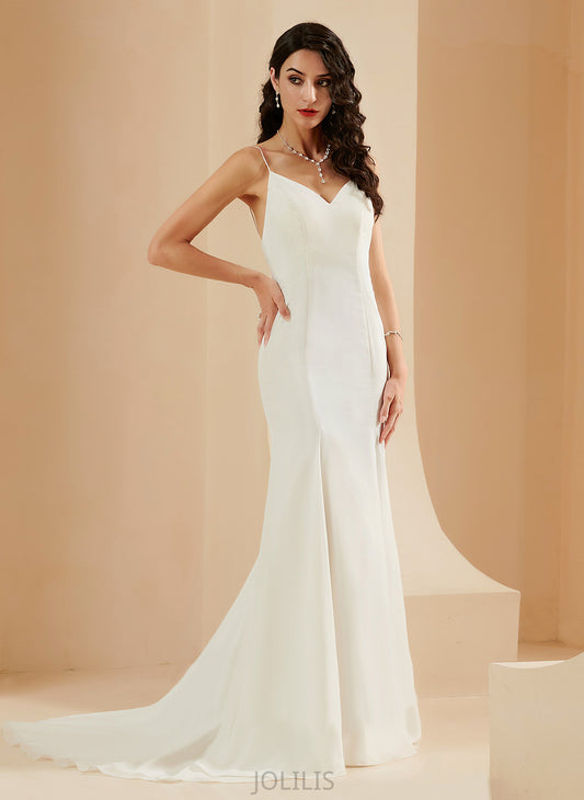 Train Court V-neck Dress Wedding Trumpet/Mermaid Wedding Dresses Marissa Chiffon